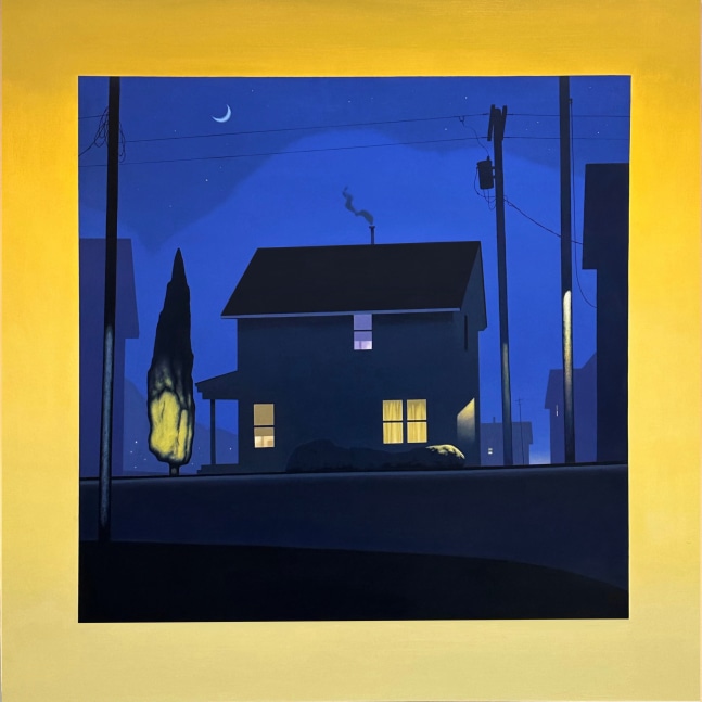 Christopher Burk Nocturne in Ultramarine with Yellow Square 1