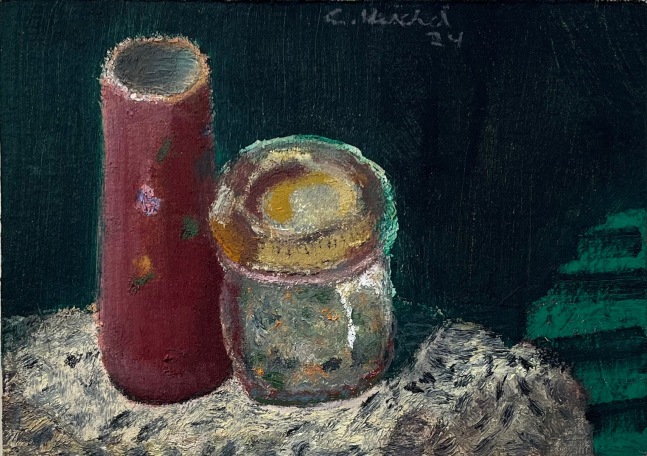 Red Vessel and Jar of Herbs
