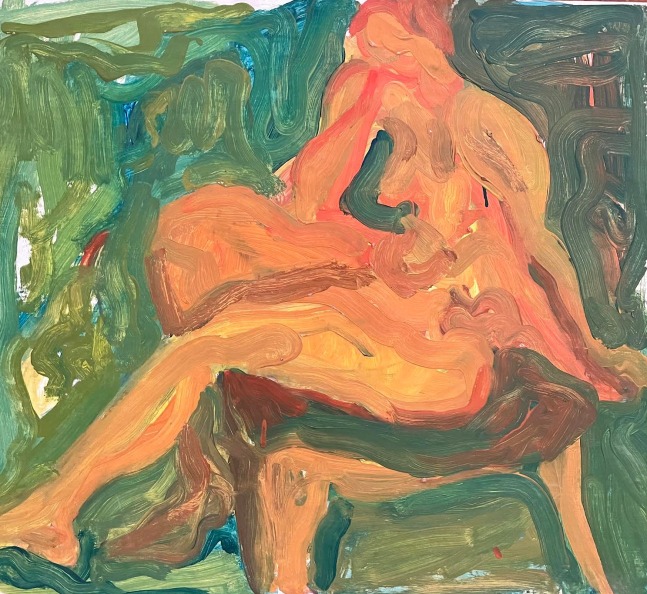 Seated Nude (Green Background)