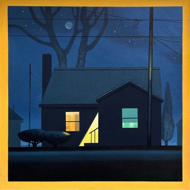 Christopher Burk Nocturne in Prussian Blue with Yellow Square