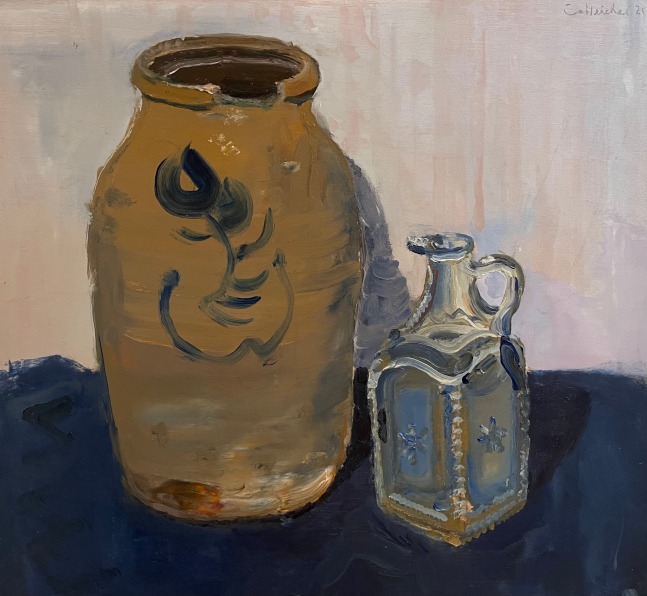 Crock and Glass Bottle