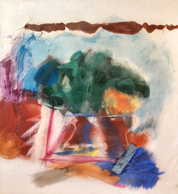 Flowers, 1965

oil and collage on canvas

45&amp;quot; x 40&amp;quot;