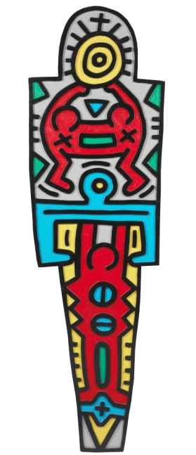 Totem, 1988

carved wood with enamel paint in colors

72&amp;quot; x 22&amp;quot; x 2&amp;quot;

Ed. 35