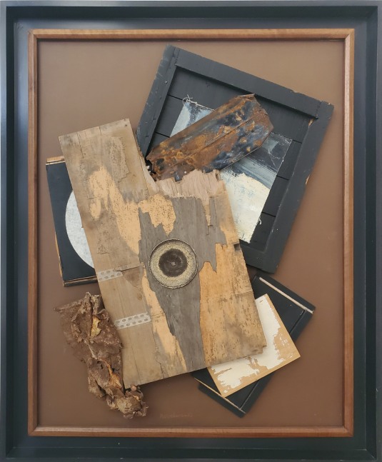 Untitled, 1985

wood, metal, paint and found objects on board

Framed: 46&amp;frac12;&amp;quot; x 38&amp;frac12;&amp;quot; in black box