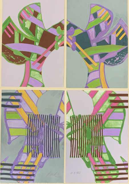 Paul Reed (1919-2015)

4392 (A, B, C, D Quadtych), 1992

gouache on paper

44&amp;quot; x 30&amp;quot;