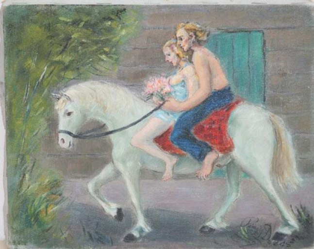 Peggy Dodds

Horse and Riders, c. 1940

oil on canvas

8&amp;#39;&amp;#39; x 10.5&amp;#39;&amp;#39;