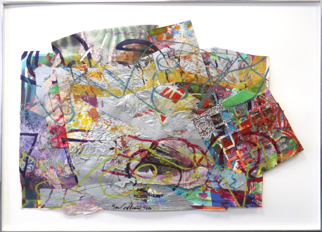 For the Fog, 2010

relief, acrylic paint, wood veneer, varnish, Japanese paper, rivets, handmade paper

28&amp;quot; x 43 1/2&amp;quot;