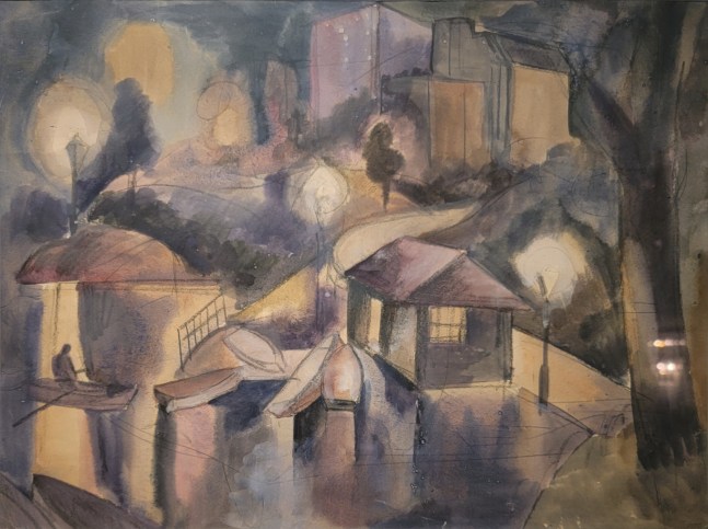 Boathouse on Central Park,&amp;nbsp;Paris c. 1925

gouache and graphite on paper

20&amp;quot; x 24&amp;quot;

Double-sided (Paris&amp;nbsp;on verso)