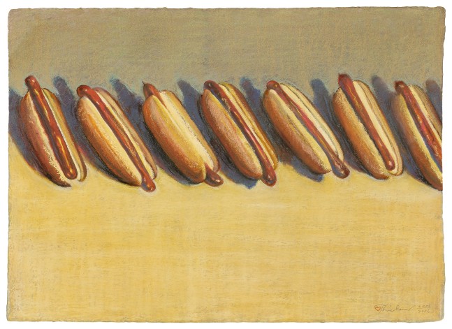 Wayne Thiebaud Ballpark Franks, 2006 pastel on paper 22 1/4 x 30 1/2 in. (image)