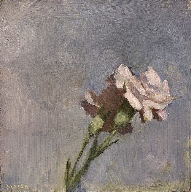 Catherine Maize Carnations, 2022 oil on panel  5 x 5 in.