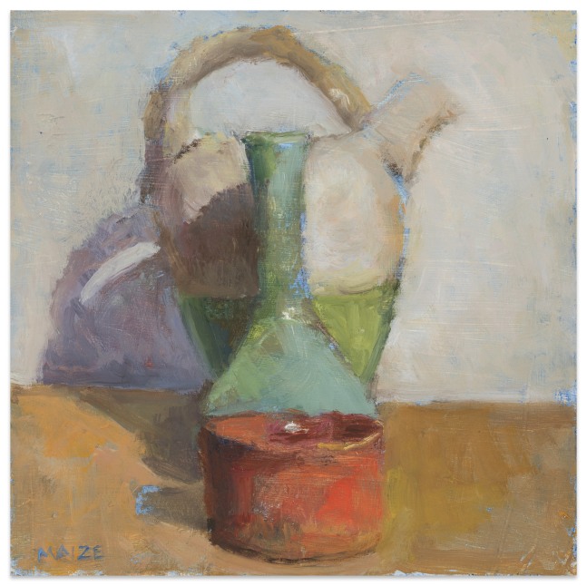 Catherine Maize Green and White Water Jug, 2023 oil on panel 6 x 6 in.