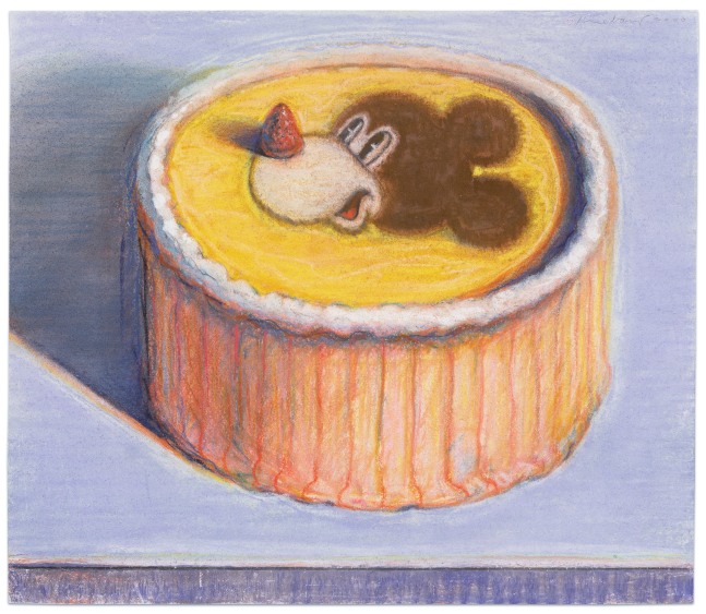 Wayne Thiebaud Mickey Mouse Cake, 2000 pastel on paper 14 x 16 1/8 in.