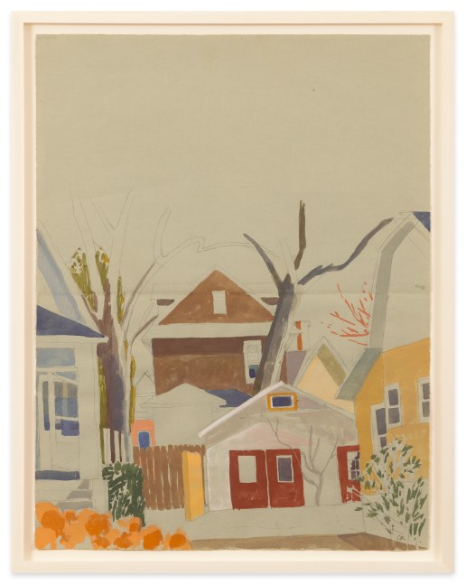 Celia Reisman Neighborhood Poppies, 2023 graphite &amp; gouache on paper 24 7/8 x 19 in.