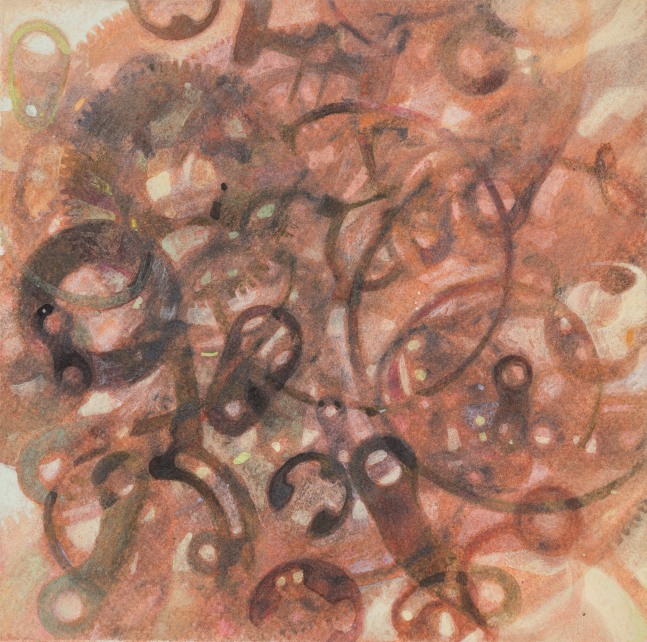 Sono Osato Midden 10, 2025 graphite, watercolor, and gouache on Stonehenge paper 8 x 8 in.