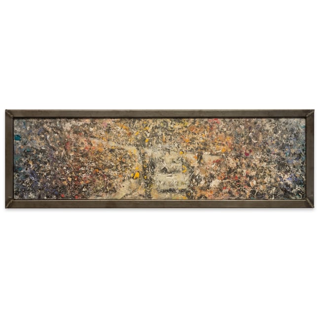 Tom Birkner Pope and Crowd, 2016-21 oil on canvas 10 x 35 in.