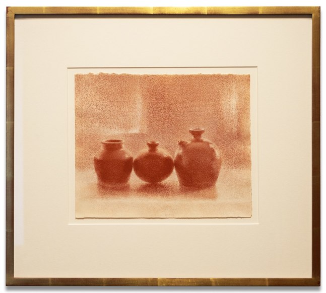 Fred Dalkey Ginger Jar, Oaxacan Bottle, Soy Sauce Bottle (After Motherwell), 2002 sanguine Conté crayon on paper 8 1/2 x 10 1/2 in.