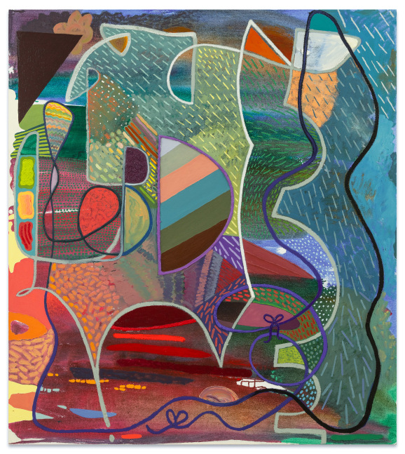 Karla Wozniak Sun Shower, 2024 acrylic and oil on canvas 56 x 50 in.
