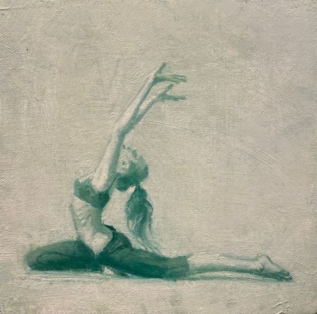 Tom Birkner Yoga Chick 2 (Hanumana), 2020 oil on canvas 6 x 6 in.