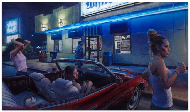 Tom Birkner Seen at White Castle, 2012 oil on canvas  42 1/4 x 72 5/8 in.