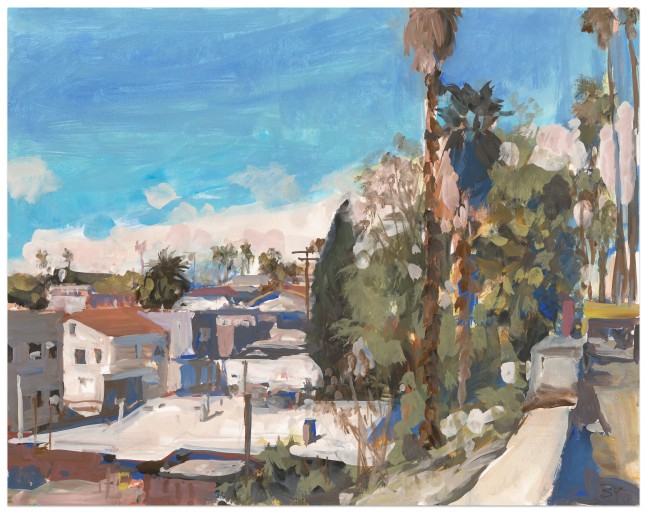 Suong Yangchareon Silver Lake Rooftops, 2024 watercolor and gouache on paper 11 x 14 in.
