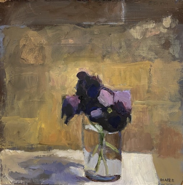 Catherine Maize Pansies, 2022 oil on panel  6 x 6 in.