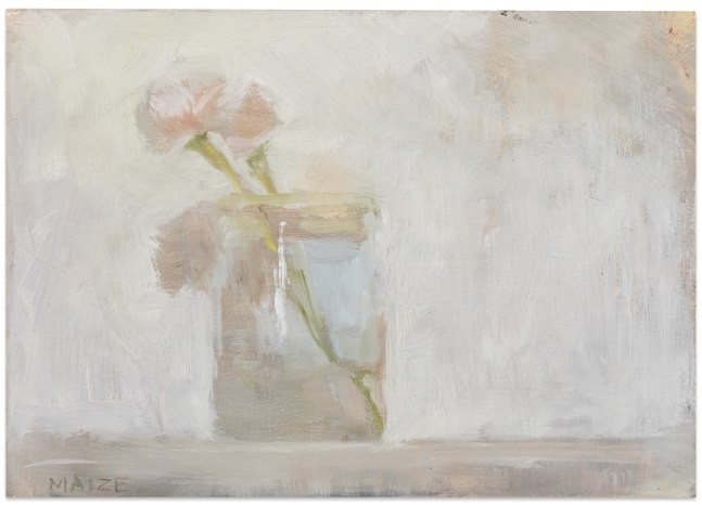 Catherine Maize Carnations in a Mason Jar, 2022 oil on panel 5 x 7 in.