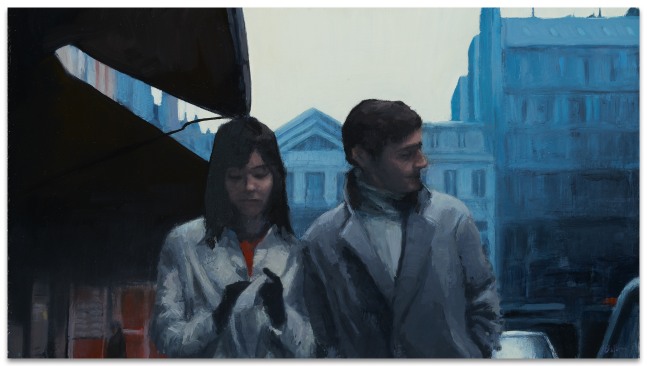 Jeff Bellerose Amble, 2014 oil on board 10 x 18 in.