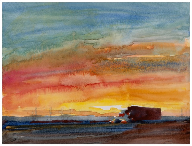Suong Yangchareon The Setting Sun, 2021 watercolor on paper 9 x 12 in.