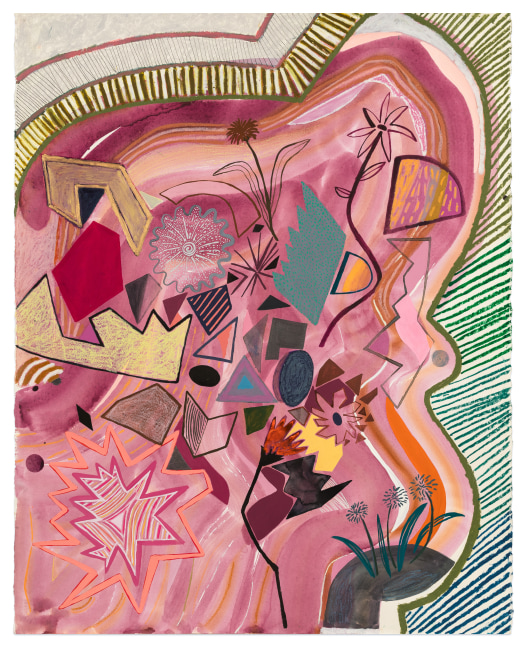 Karla Wozniak Spring Mix, 2022 colored ink, gouache, and graphite on paper ​​​​​​​32 1/2 x 26 in.