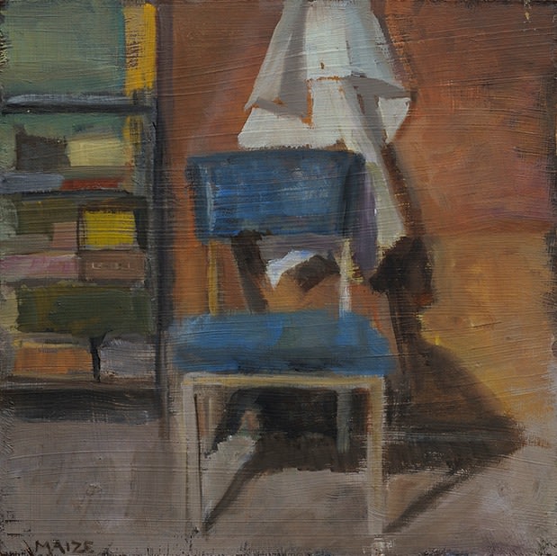 Catherine Maize Chair and Bookcase, 2013 oil on panel 7 x 7 in.