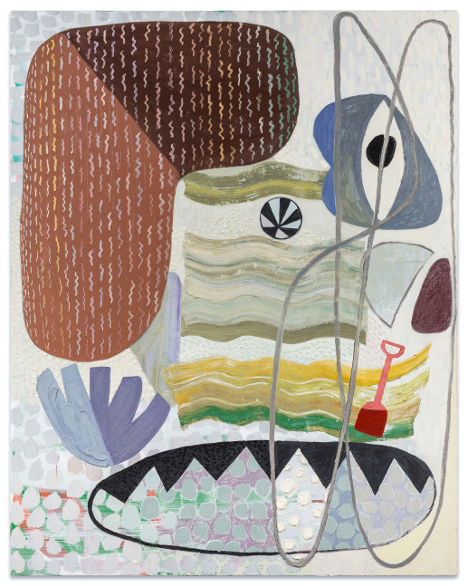 Karla Wozniak Sand, Shovel, Ball, 2021 oil on canvas 48 x 38 in.