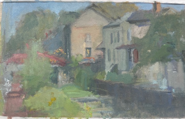 Laura Adler Canal, 2024 oil on Arches Huile paper 7 x 11 in.