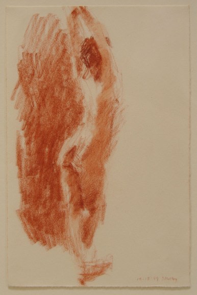 Fred Dalkey Model Stretching, 12-18-99 sanguine Conté crayon on paper 10 1/16 x 6 9/16 in.