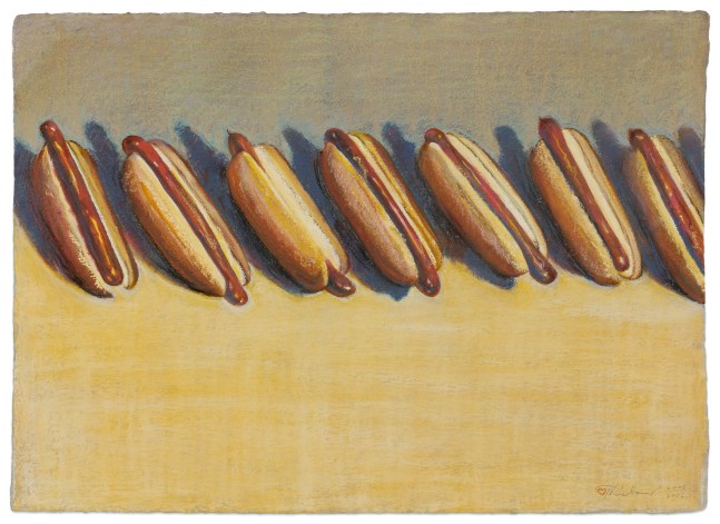 Wayne Thiebaud Ballpark Franks, 2006 pastel on paper 22 1/4 x 30 1/2 in.
