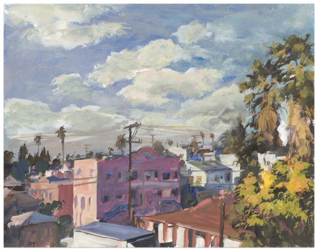 Suong Yangchareon Clouds over Silver Lake, 2024 watercolor and gouache on paper 11 x 14 in.