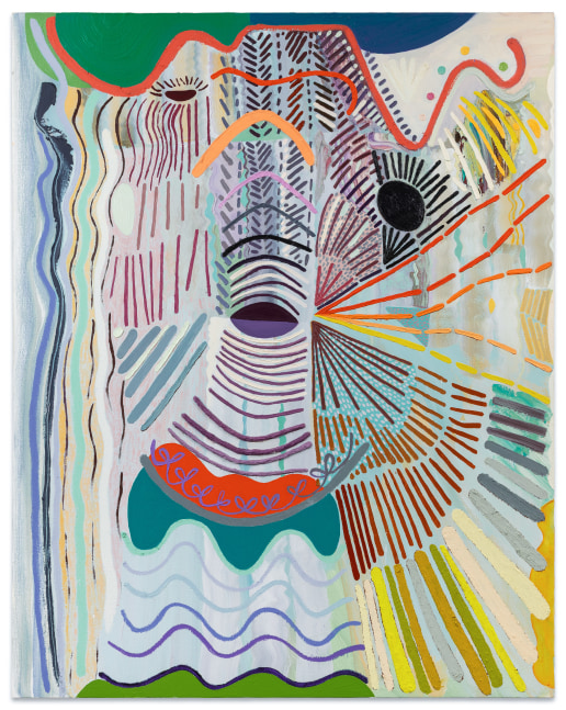 Karla Wozniak Vibrations and Waves, 2024 acrylic and oil on canvas 48 x 38 in.