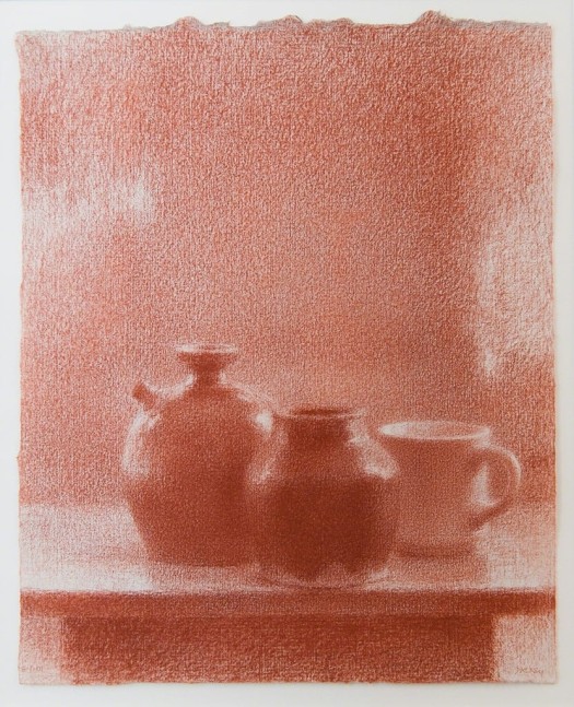 Fred Dalkey Soy Sauce Bottle and Coffee Mug, 2001 sanguine Conté crayon on paper ​​​​​​​10 x 8 1/4 in.