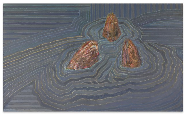 Image of Arthur Okamura's Rock Study painting from 2008,  acrylic on canvas  36 x 60 inches