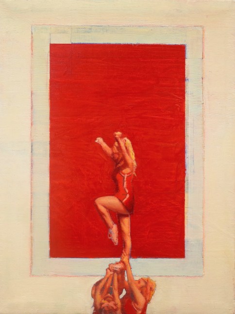 Tom Birkner Cheerleaders, 2011 oil on canvas 12 x 8 in.