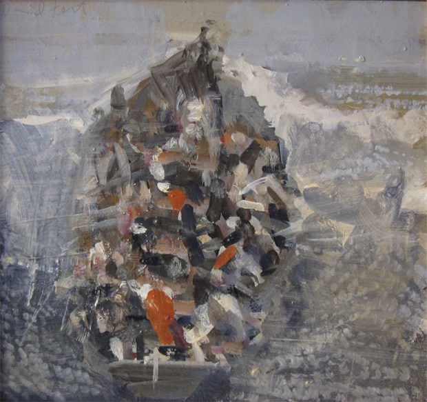David Fertig The Boat from the Agamemnon, 2007 oil on Masonite 11 3/4 x 13 3/4 in.