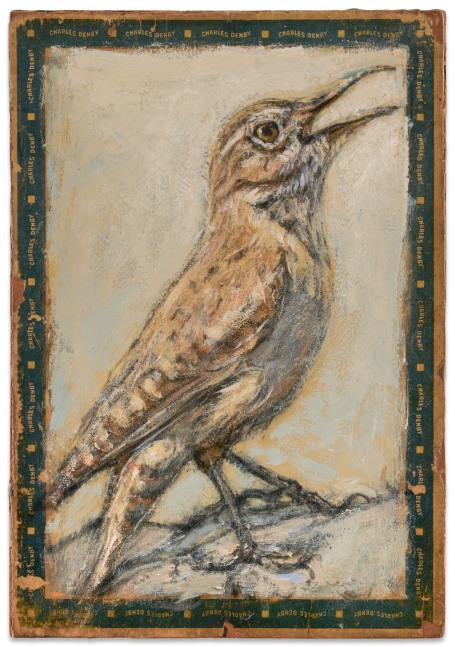 Ed Musante Rock Wren / Charles Denby, 2012 mixed media on cigar box 8 9/16 x 5 15/16 x 2 5/8 in.