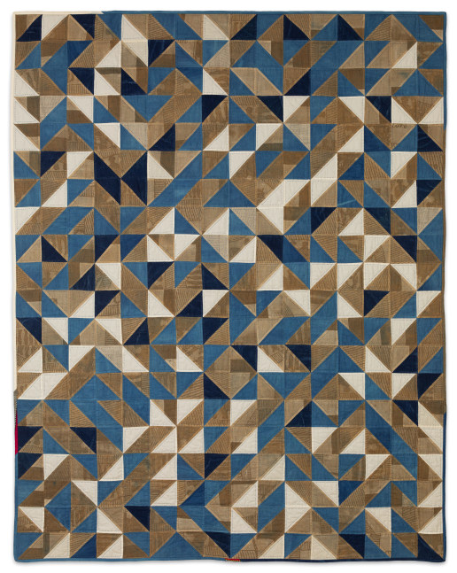 Andrew I. Wilson One Day You'll Become Rain, 2025 cyanotype on cotton, toned, hand quilted 69 x 55 in.
