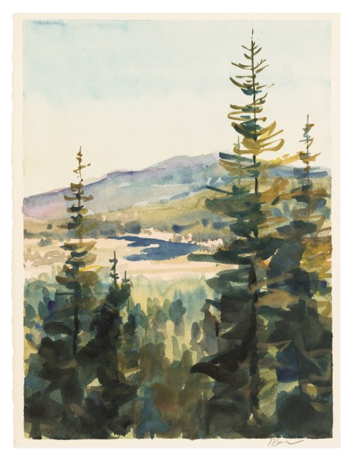 Jeff Bellerose Mountain Pines, 2021 watercolor on paper 10 x 7 1/2 in. (image)