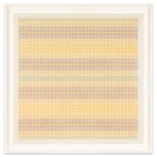 Mary Ijichi Assemblage #27, 2023 colored pencil, mylar, plastic, beads, acrylic, artist's tape, and museum board 27 5/8 x 27 3/8 in. (frame)