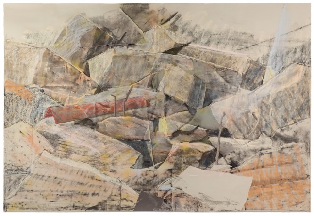 Dennis Leon Urban Stone #5, 1988 collage and pastel 60 x 89 In.