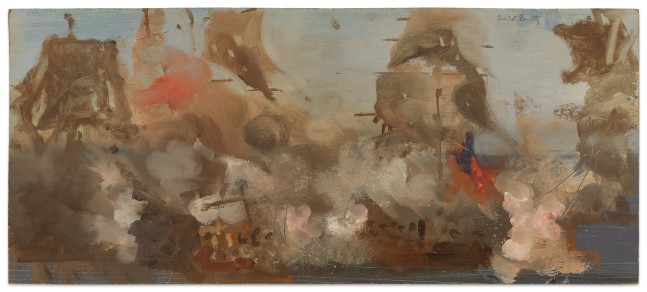David Fertig Battle of the Nile, n.d. oil on Masonite 13 x 29 1/2 in.