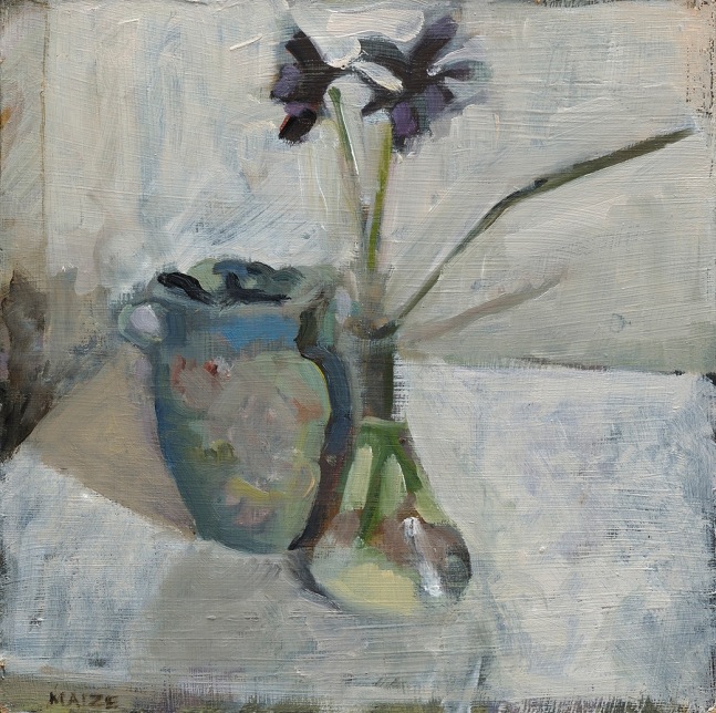 Catherine Maize Iris and Vase, 2013 oil on panel 7 x 7 in.