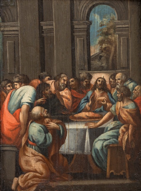 Attributed to John Trumbull Last Supper, 1760 oil on panel 10 1/2 x 8 in.