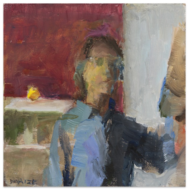 Catherine Maize &quot;Self Portrait,&quot; 2025 oil on panel 4 x 4 in.