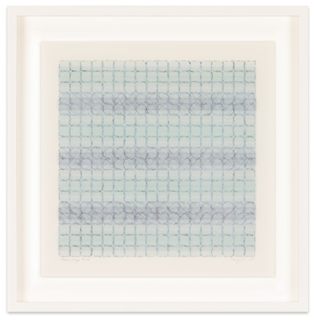 Mary Ijichi Assemblage #32, 2025 colored pencil, mylar, plastic, beads, acrylic, artist's tape, and museum board 15 5/8 x 15 3/8 in. (frame)